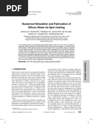 Numerical_Simulation_and_Fabrication_of_silicone sheet via spin casting