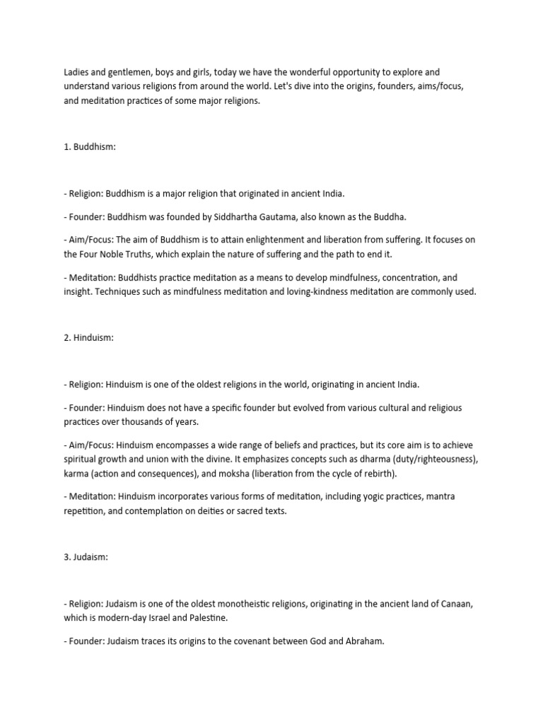 Overview of World Religions and Meditation | PDF | Meditation | Moksha