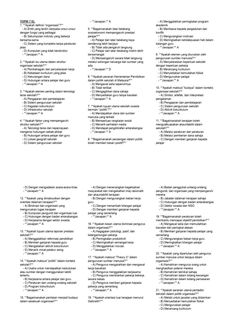 MCQ Topik 7 El | PDF