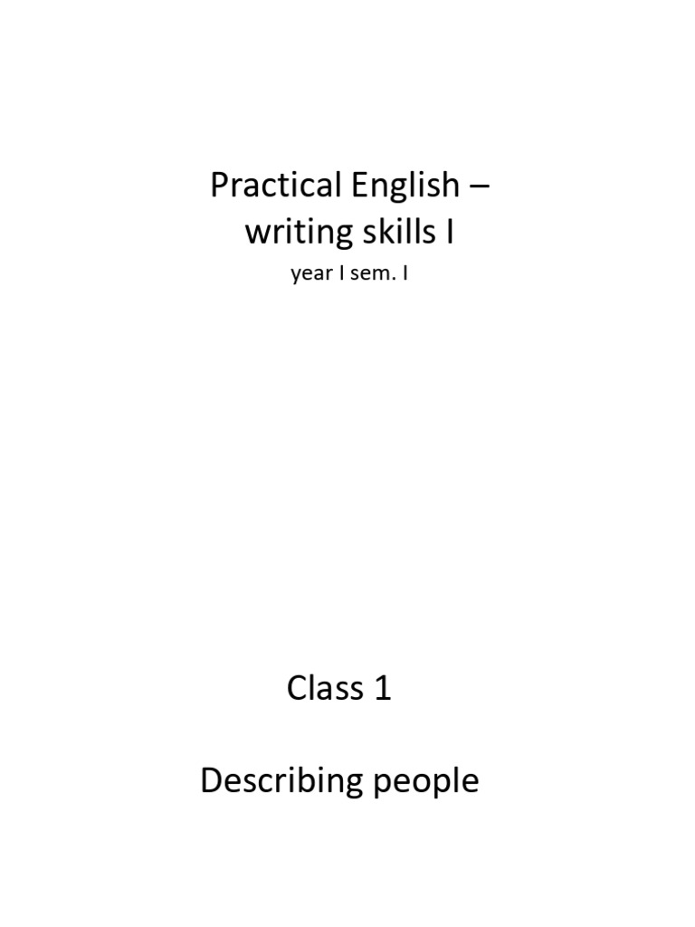 1 - 6 Writing Skills I - II | PDF