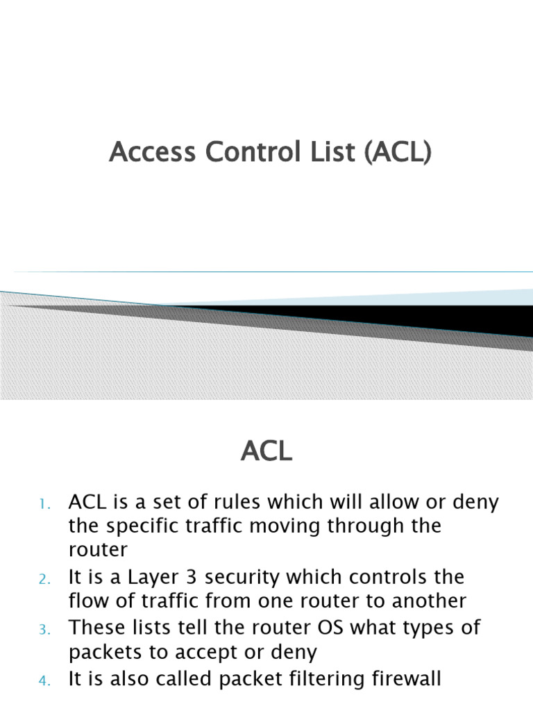Understanding Access Control Lists (ACLs) | PDF | Computer Network ...