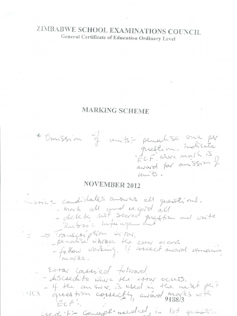 Zimsec a level physics ms november 2012 paper 3 pdf