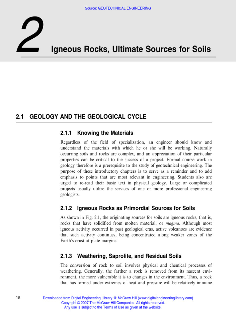 02 - Igneous Rocks, Ultimate Sources For Soils | PDF | Volcano | Plate ...