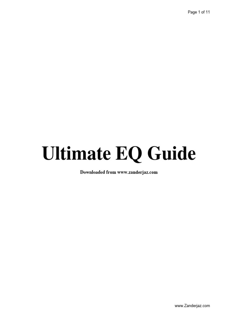 Ultimate Eq Guide Pdf Guitars Equalization Audio