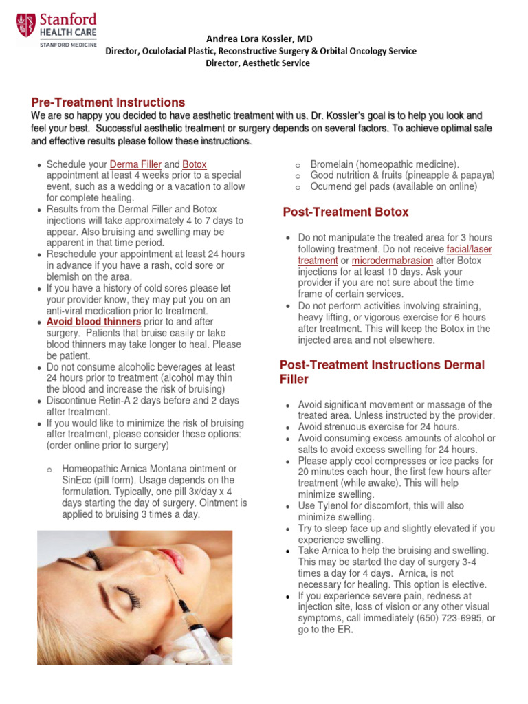Botox Aftercare Instructions | PDF | Surgery | Botulinum Toxin