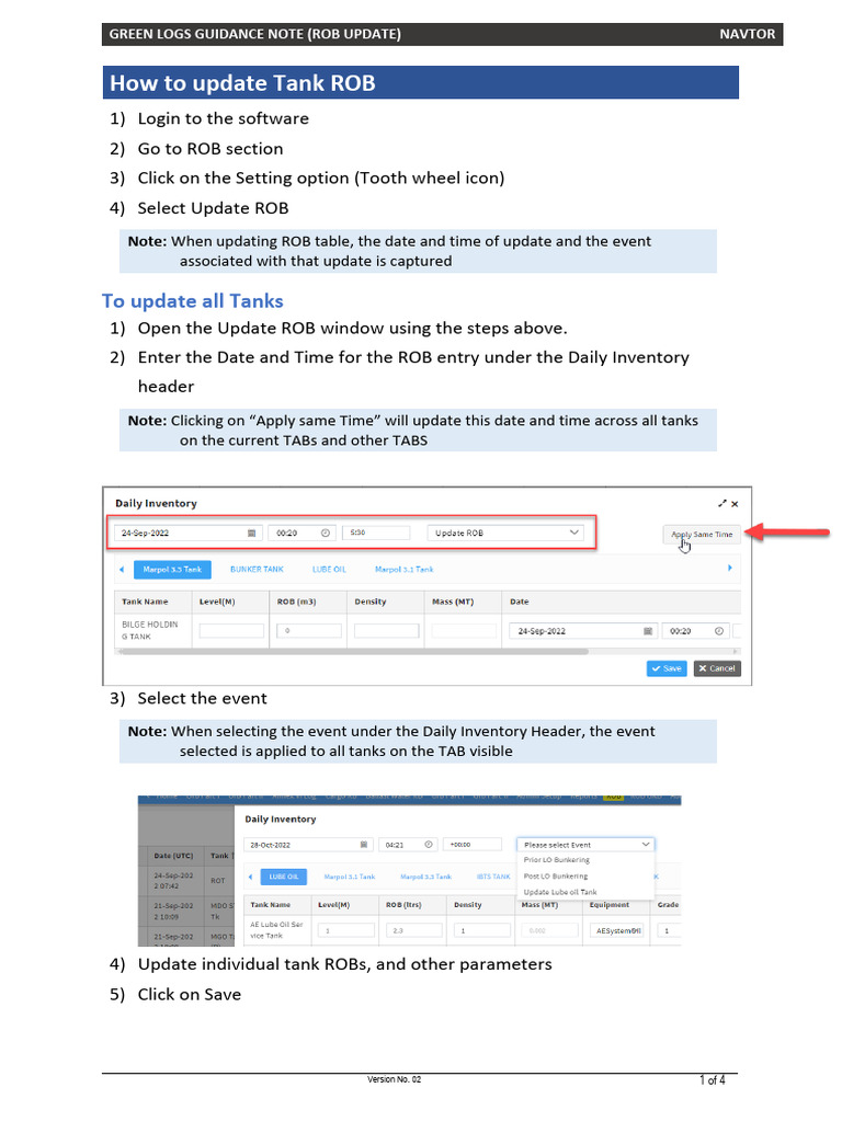 Updating Tank ROB V2 | PDF | Fuel Oil | Fuels