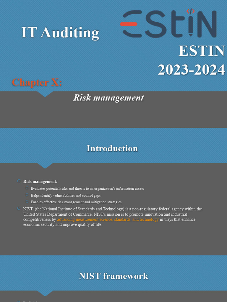 IT Risk Management & NIST Framework | PDF | Computer Security | Security