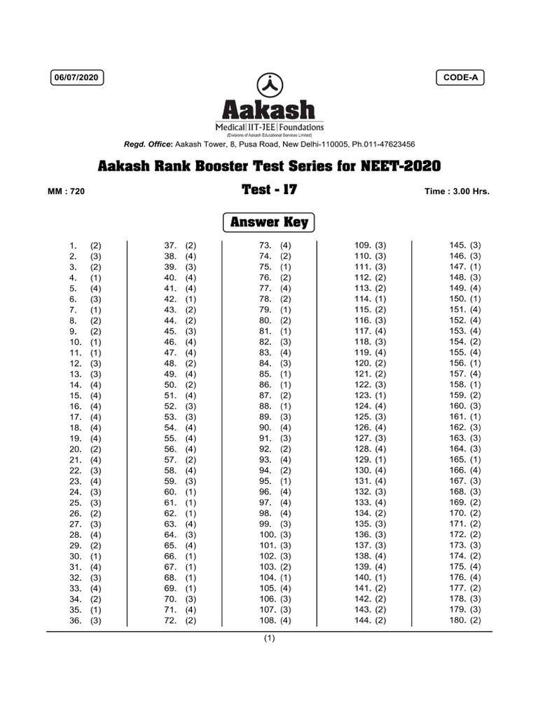 ARBTS Paper 17 Solutions | PDF