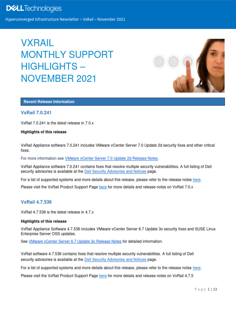 VxRail Monthly Support Highlights - November 2021 | PDF | V Mware ...