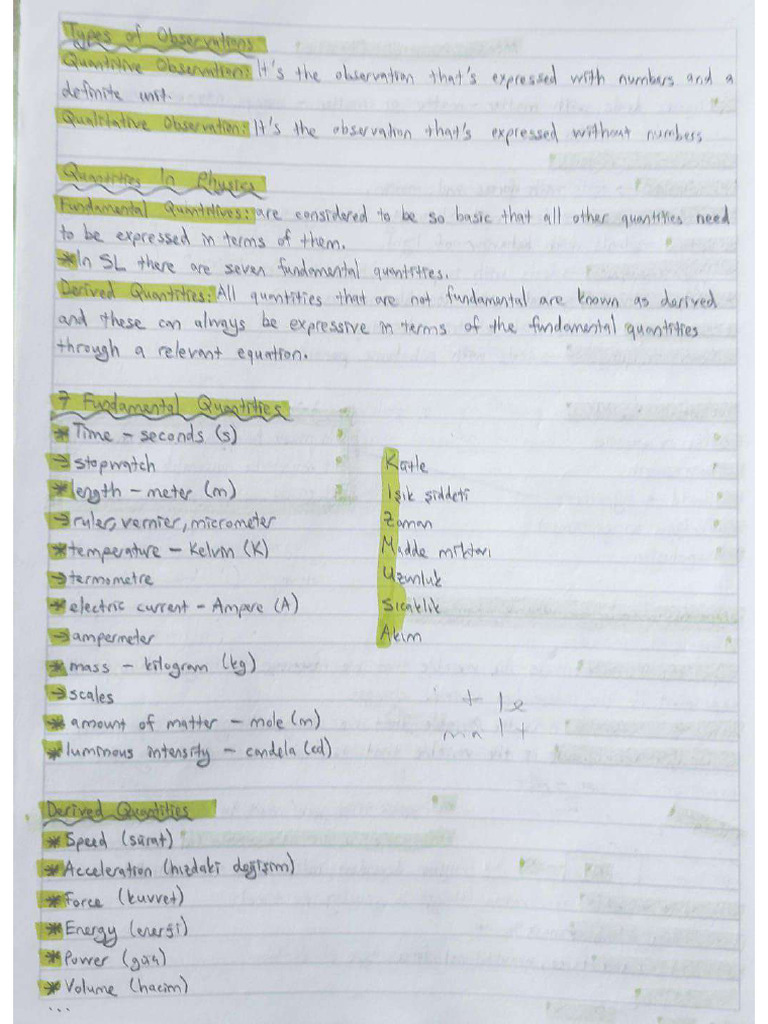 Igcse Physics Notes 1.2 | PDF