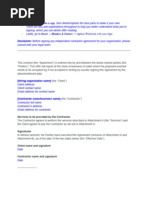 [Template] Simple Independent Contractor Agreement - Worksuite.com