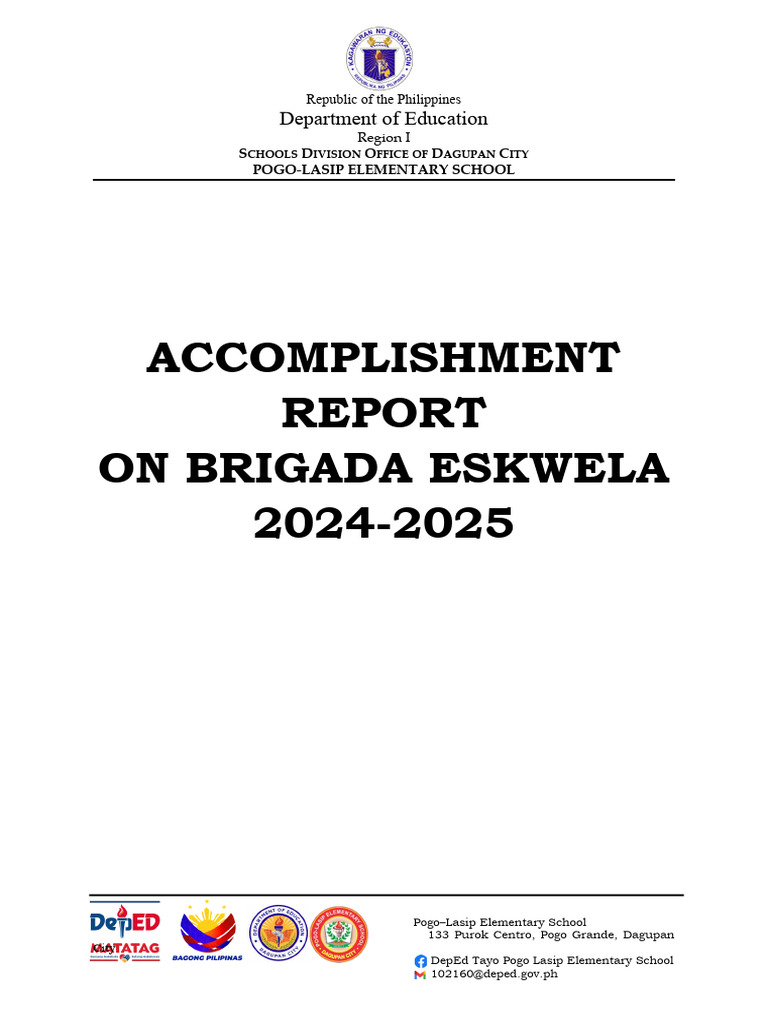 Princeorpilla Brigada Accomplishment Report 2024 2025 | PDF | Classroom