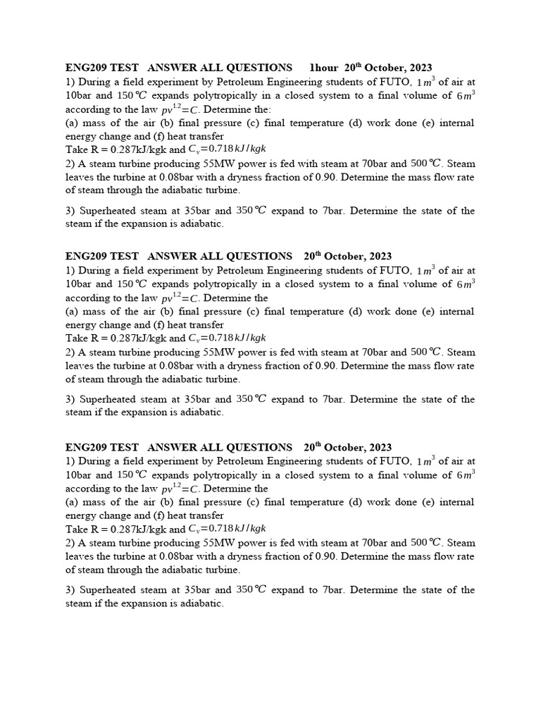 ENG209 TEST ANSWER ALL QUESTIONS 20th October | PDF