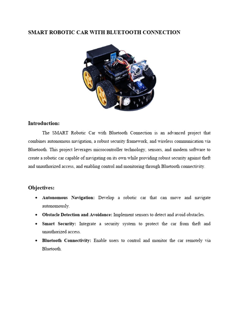 Smart Robotic Car With Bluetooth Connection | PDF | Bluetooth ...