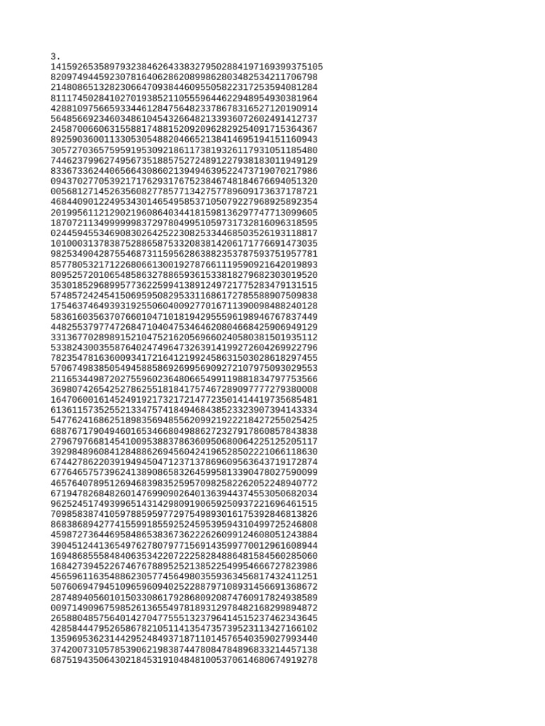 Digits of Pi | PDF