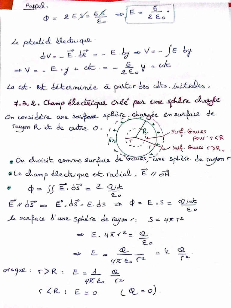 Suite Crs THM Gauss Exmpl Sphère | PDF