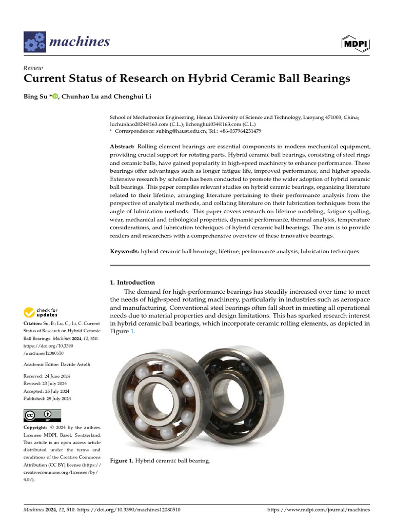 Research on Hybrid Ceramic Bearings | PDF | Bearing (Mechanical ...