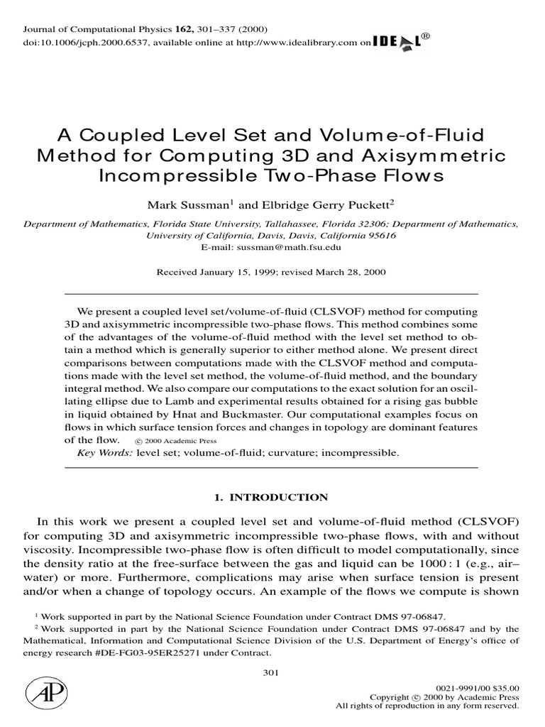 Coupled Level Set and VOF Method | PDF | Viscosity | Force