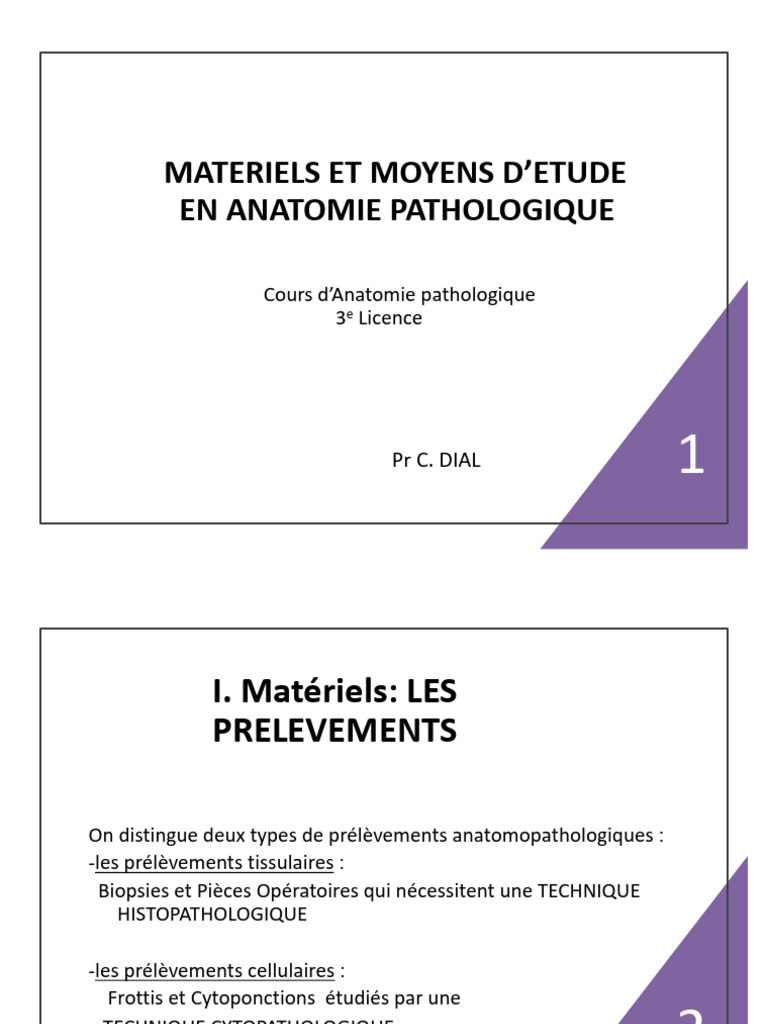 Materiels Et Moyens D'etude en Anapath | PDF | Biopsie | Immunohistochimie