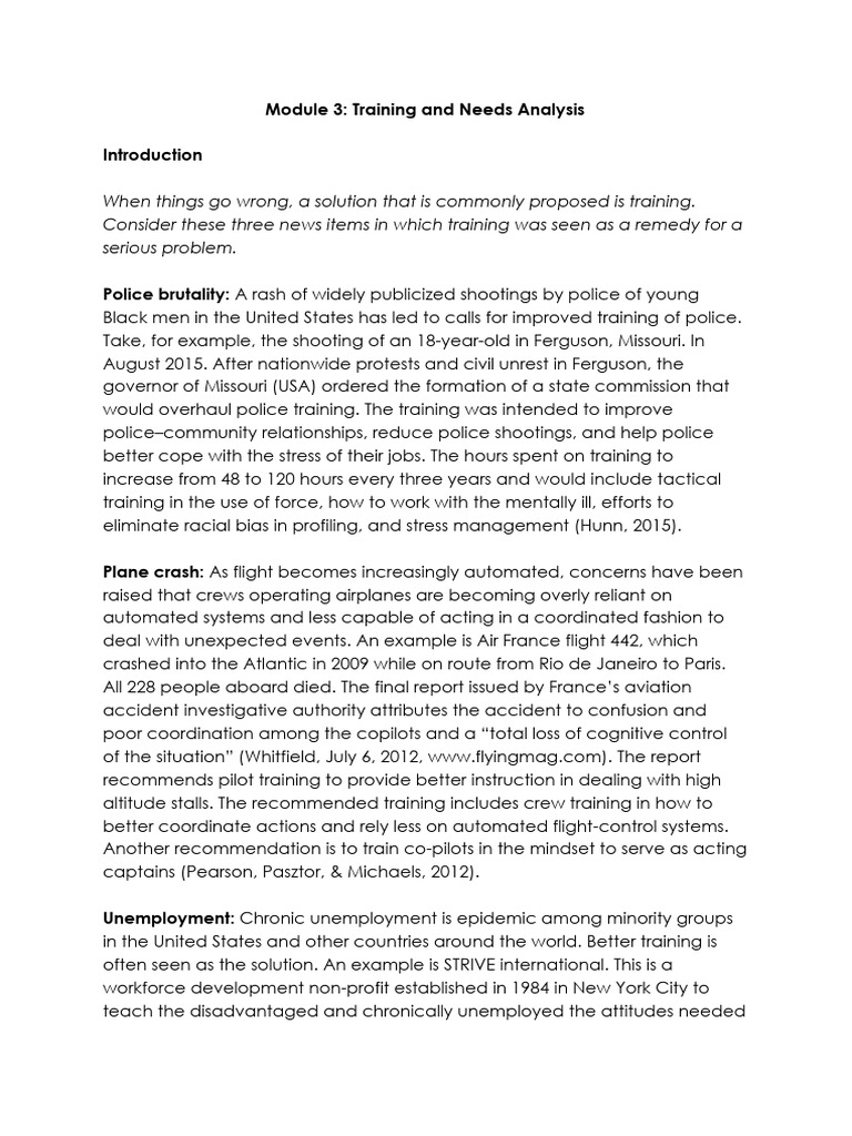 Training And Needs Pdf Goal Employment