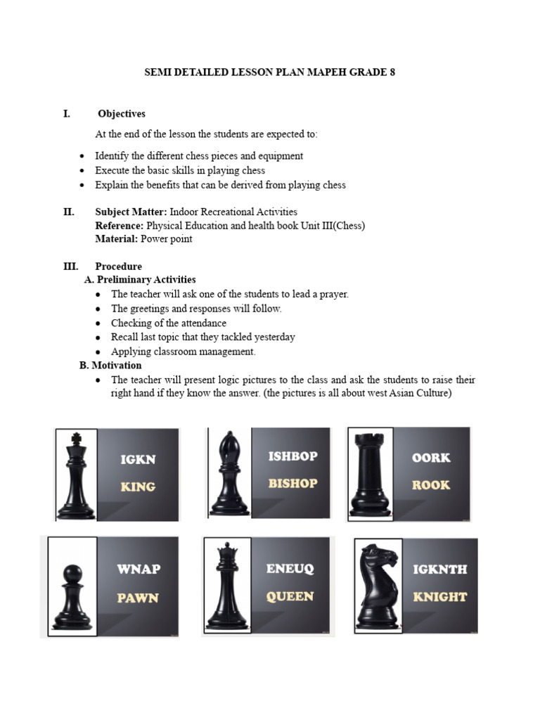 Chess Basics for Grade 8 Students | PDF | Chess | Traditional Board Games
