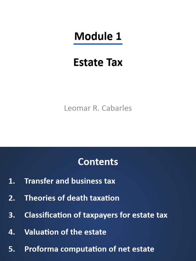 Understanding Estate Tax Fundamentals | PDF | Estate Tax In The United ...