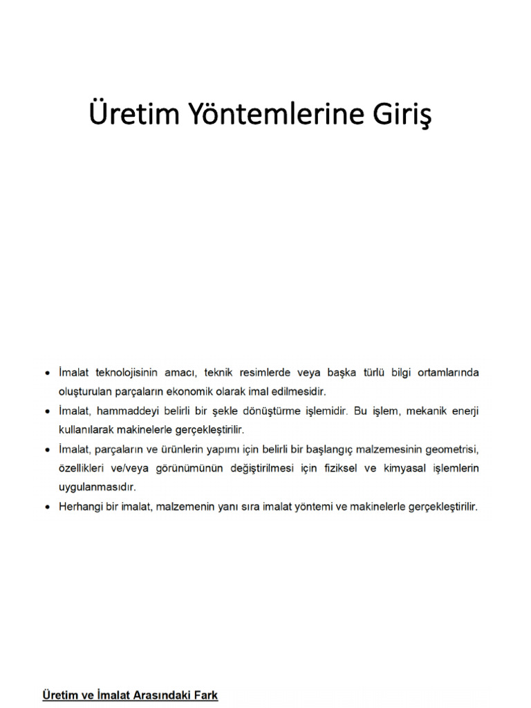 Uretim Yontemleri1 | PDF