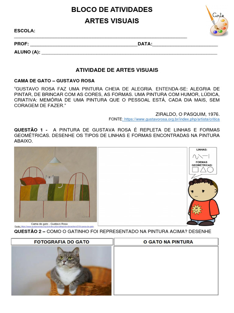 Atividades 3 ANO Ens Fund ARTES 01 | PDF
