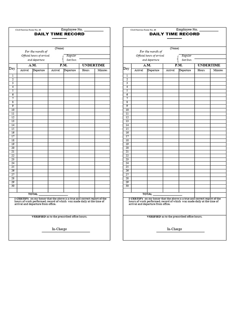 DTR Blank | PDF