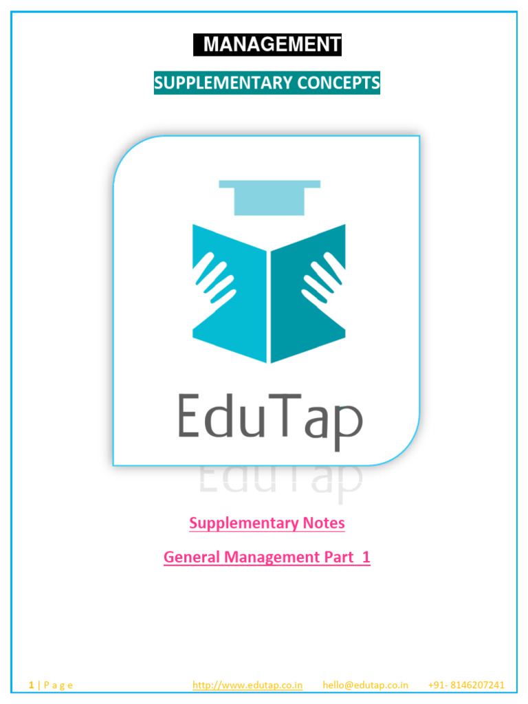 Supplementary Notes - General Managemet Part 1 Lyst2986 | PDF ...