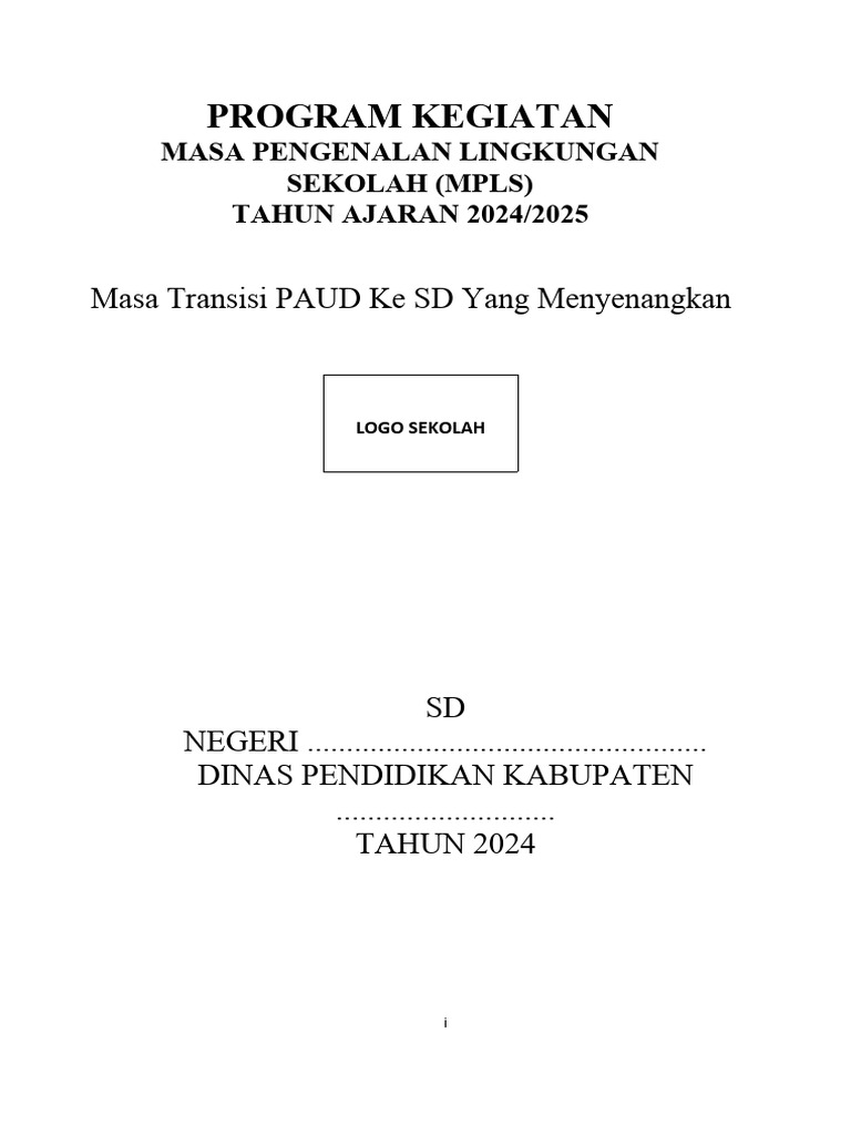 Contoh Kegiatan MPLS 2025 SD | PDF