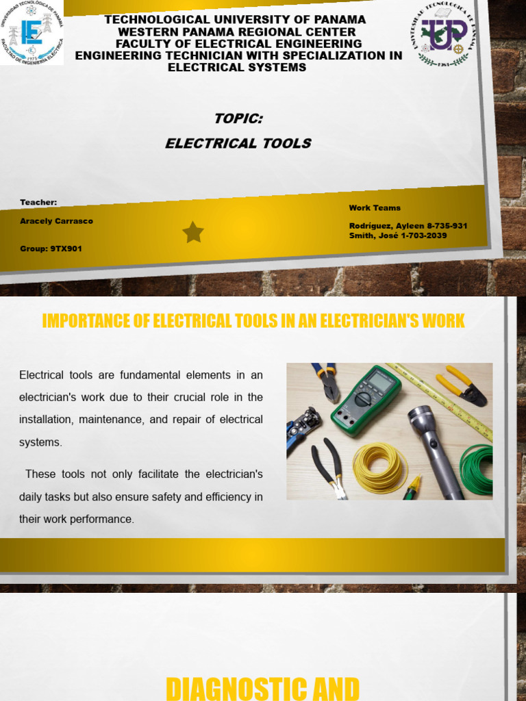 Essential Electrical Tools for Electricians | PDF | Electrician ...