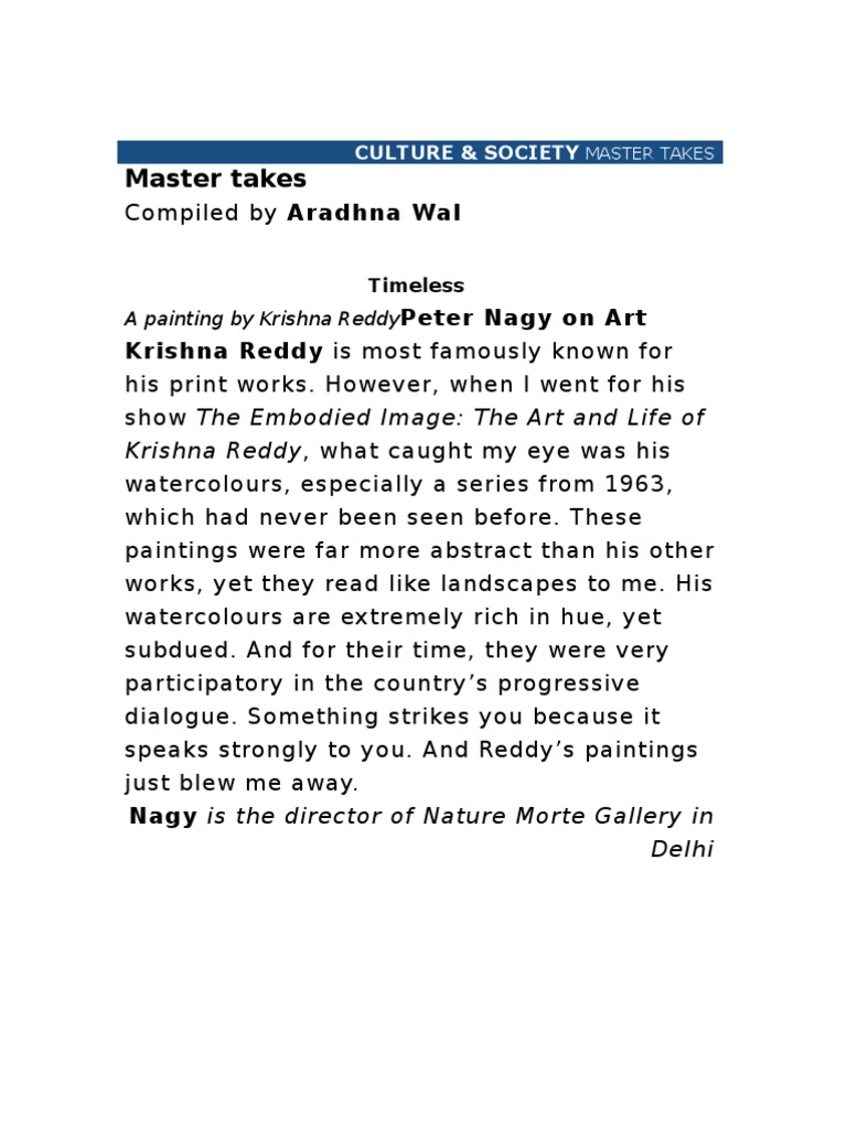 Krishna Reddy's Timeless Watercolors | PDF | Art | Religion & Spirituality