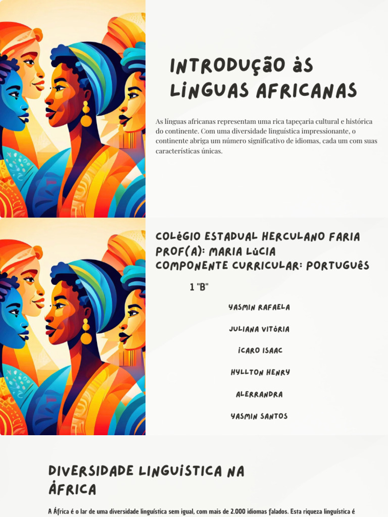 Diversidade das Línguas Africanas | PDF | África | Línguas faladas na ...