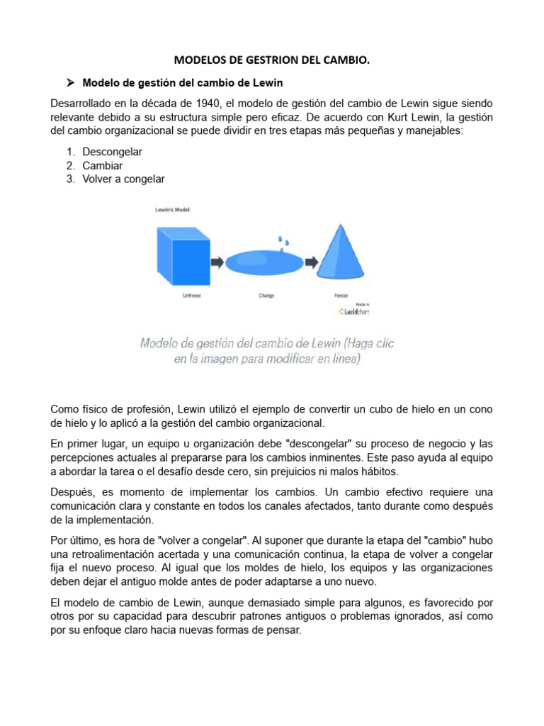 Modelos De Gestion Del Cambio 1 Pdf Gestión Del Cambio Ciencias