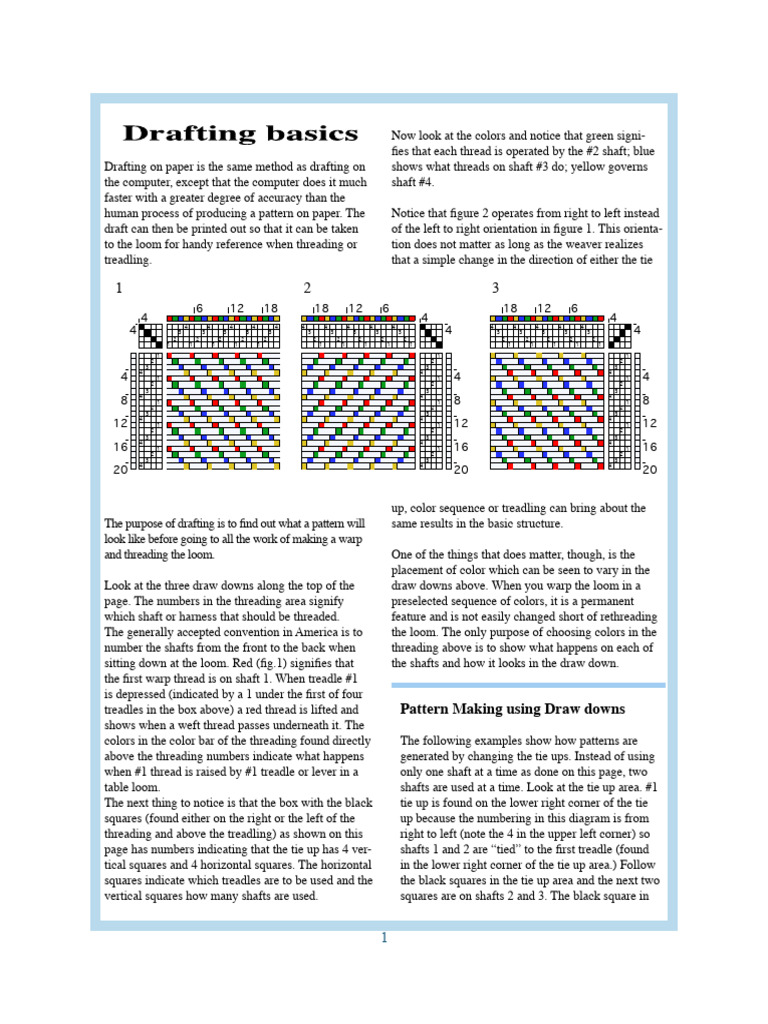 Weaving Drafting Techniques Explained | PDF | Loom | Weaving