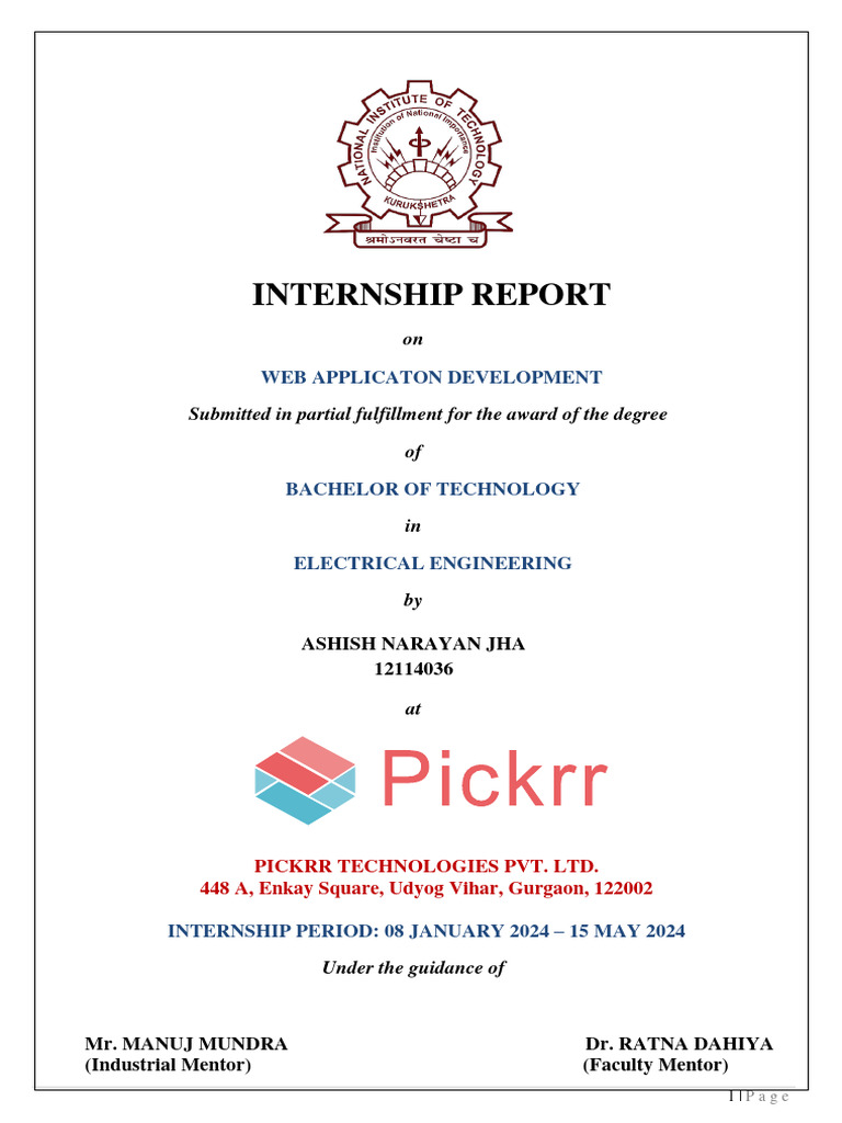 Internship Report 12114036 Ee 02 | PDF | Document Object Model | Web ...