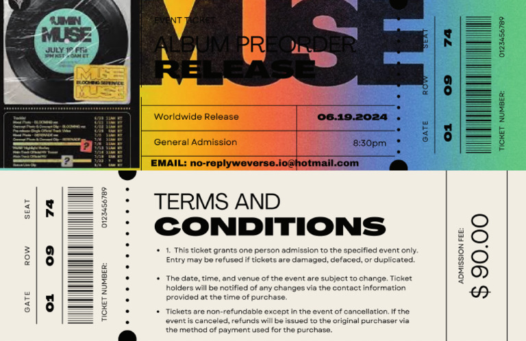 Beige Modern Music Event Concert Ticket | PDF