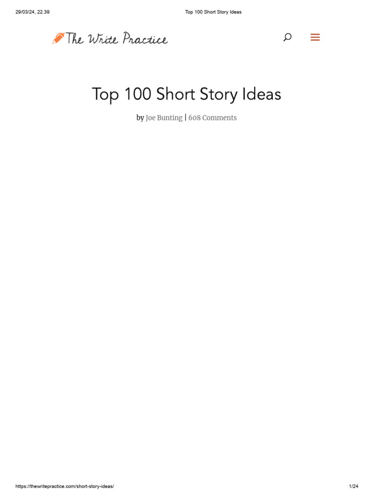 100 Creative Short Story Ideas | PDF