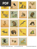 ROOKNO17 Vintage Nursery Alphabet Blocks U-Z