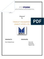 Assignment On: "Product Management" (Maruti Udyog LTD)