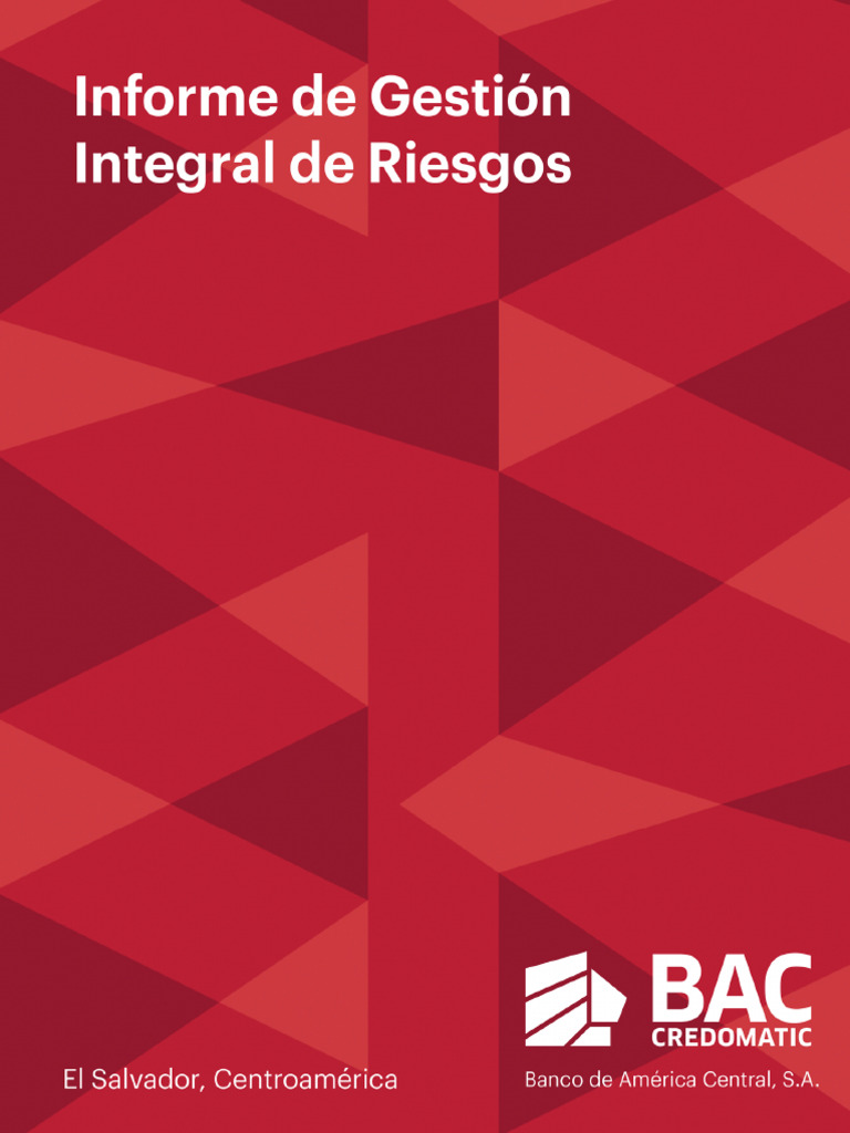 Sv Informe Gestion Integral Riesgos 2019 Pdf Bancos Riesgo Crediticio