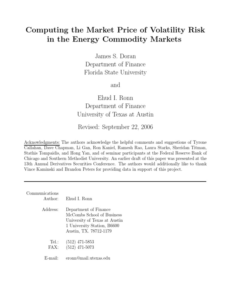 Computing The Market Price of Volatility Risk in The Energy Commodity ...