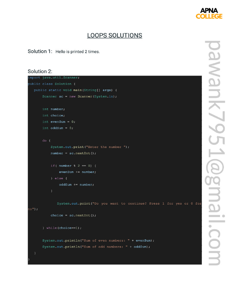 Loops Prac Sol Apna | PDF
