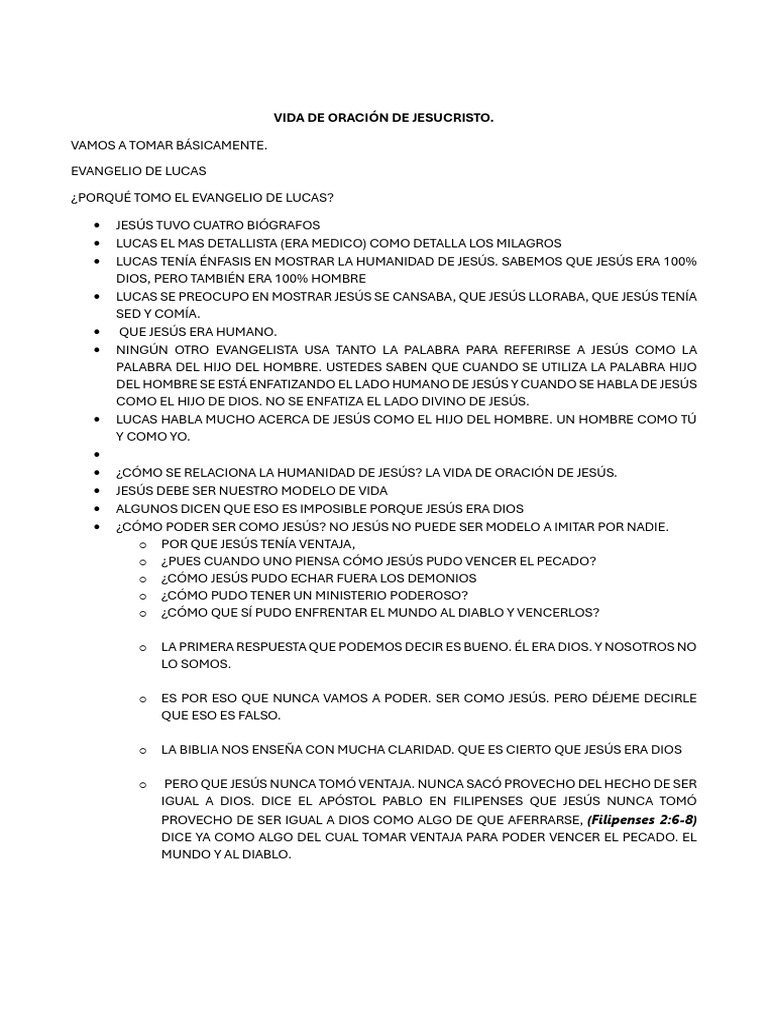 La Vida de Oración de Jesús | PDF | Oración | Jesús