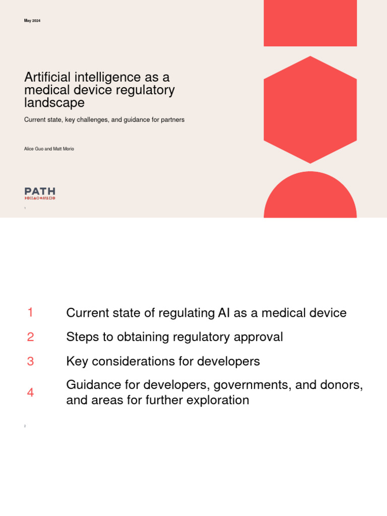 Ai Regulatory Landscape Final Pdf Medical Device Artificial