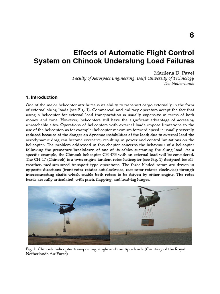 Chinook Load Failures & Flight Control Effects | PDF | Helicopter Rotor ...