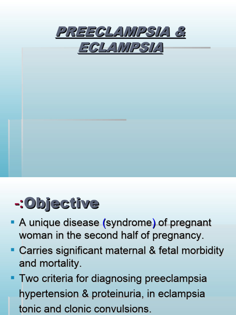 Understanding Preeclampsia and Eclampsia | PDF | Maternal Health ...