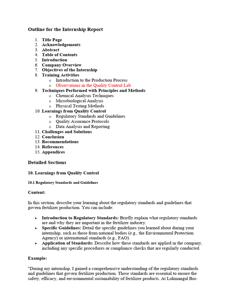 Internship Report on Quality Control in Fertilizer Production | PDF ...