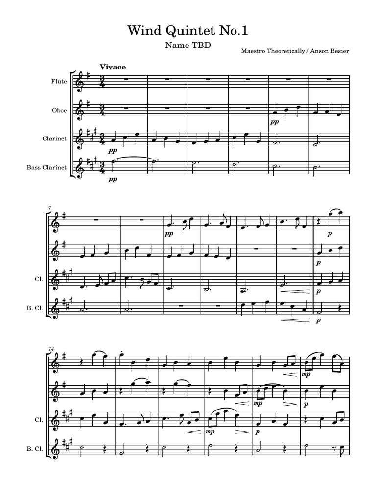 Quartet No.1 | PDF | Woodwind Instruments | Chamber Music